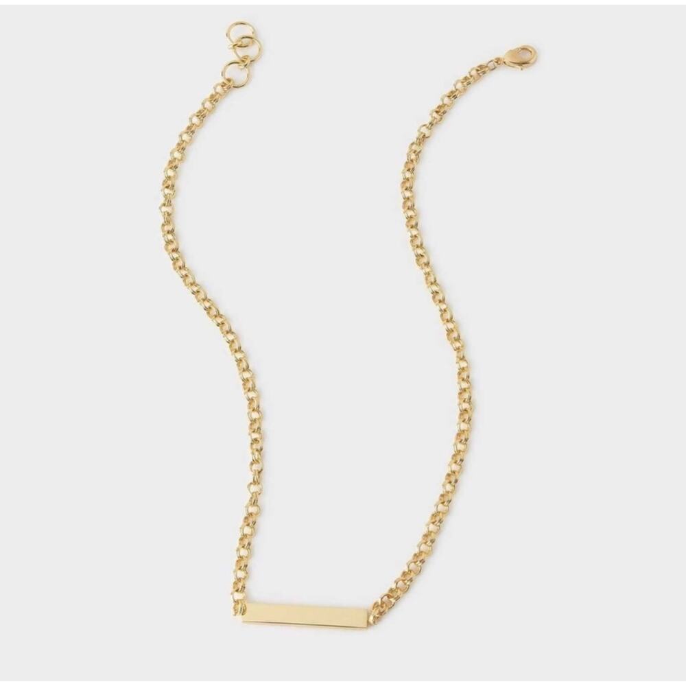Gorjana Lou Tag Gold ID Necklace rare - Picture 2 of 8